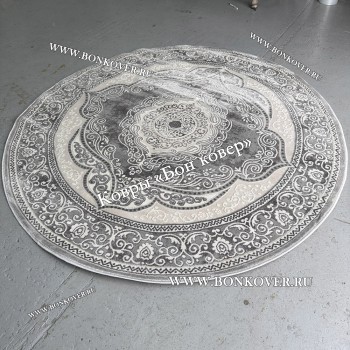 Круглый ковер в гостиную дизайн 01 Серый