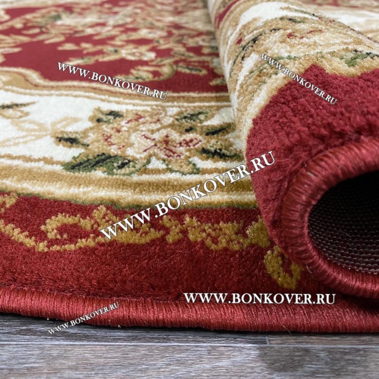РОССИЙСКИЙ ЖАККАРДОВЫЙ КОВЕР МЕДАЛЬОН КРАСНЫЙ ОВАЛЬНЫЙ