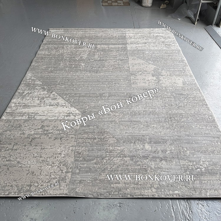 Современный Ковер Дизайн 066 Светло-серый с Белым